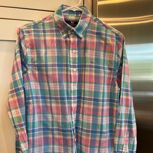 Vineyard Vines cotton plaid button down shirt